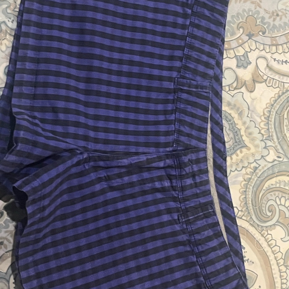 Nike Blue and Black Striped Athletic Shorts